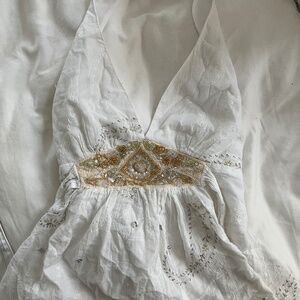 White beaded top